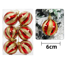 Weihnachtskugel-Anhänger, dekorativ, bruchsicher, 60 mm, 6er-Set