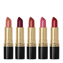 REVLON Super Lustrous Lippenstift Set, 5 Stück, Cremige Formel, Feuchtigkeitsspendend, 755 Bare It All
