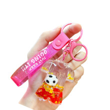 Fun Swirling Sand Sports Uniform Keychain Wallet Decors Bag-Red