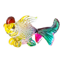 Figurine Miniature de carpe en cristal, poisson rouge-Coloré