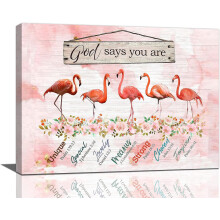 Pink Flamingo Motivational Canvas Print 16x12 in