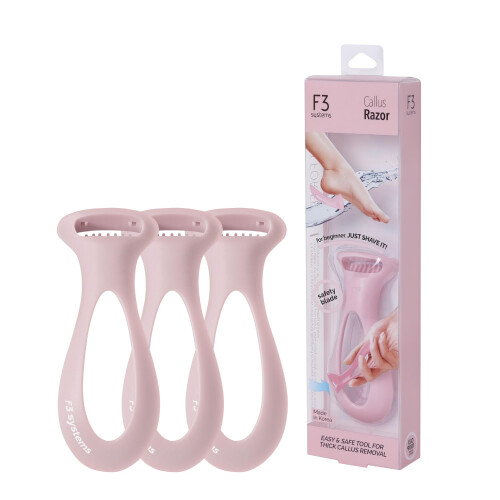 Raspa per Calli F3 Systems (3 pezzi), Strumento per Pedicure, Efficace per Talloni Screpolati