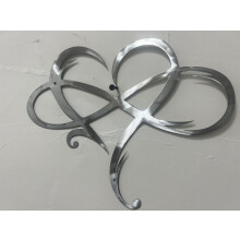 Infinity Heart Metal Wall Art – Steel Decor, 25 x 30 cm