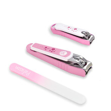 PAFASON Ultra Sharp Nail Clipper Set, 3 Pack Fingernail and Toenail Trimmer Cutter, Stainless Steel, Curved Blade, Sturdy, Nail Catcher, Nail Files fo