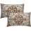 Fodere per cuscini in stile boho, beige, blu e marrone, 30x50 cm, set da 2 1