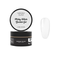 Madam Glam - Gel Soak-Off Bygggel i Burk - Mjölkvit - 15GR / 0.53 OZ - UV/LED Lampa - Hållbar Manikyr