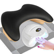 Supporto per Manicure, Braccio U per Tecnico Unghie con Tappetino, Cuscino per Braccio, Supporto Staccabile