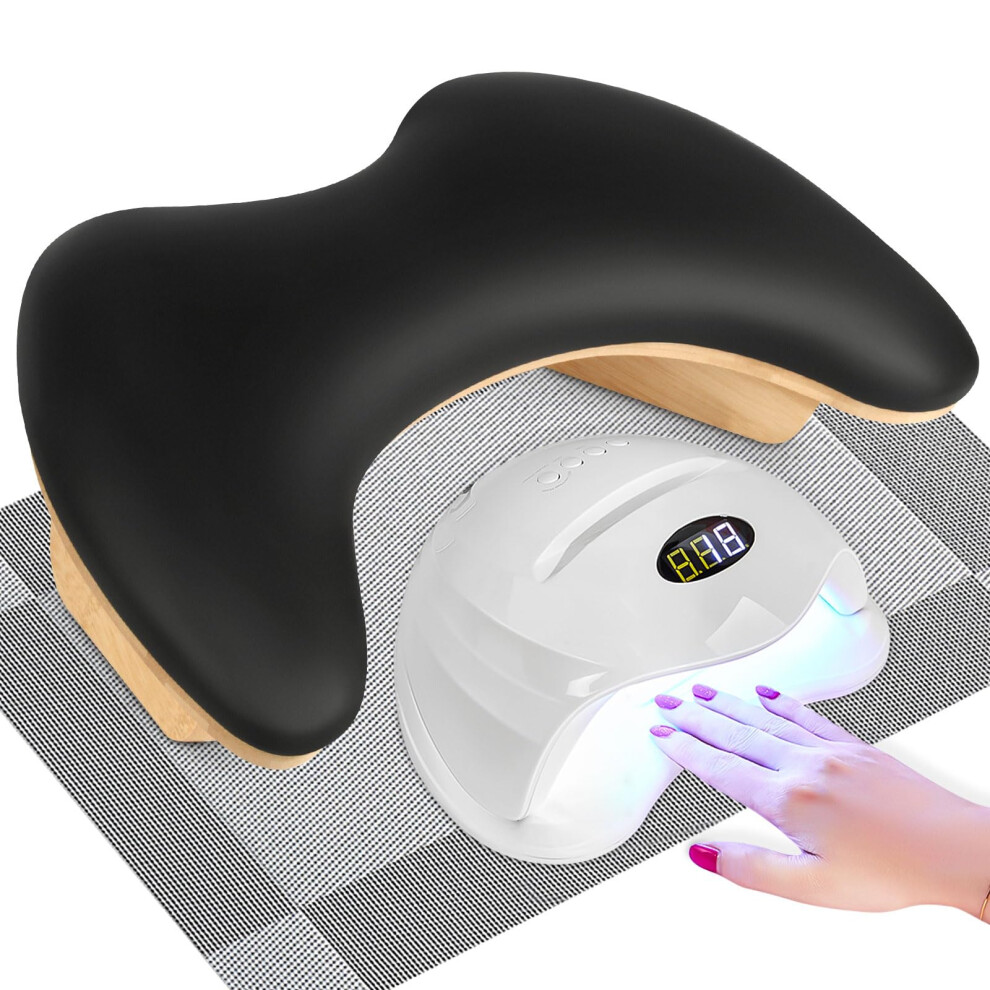Szsja Hand Rest For Nails Tech, U Shaped Arm Rest For Nails Tech With Nail Table Mat, Nail Rest Stand, Nail Arm Rest Cushion, Manicure Hand Rest With Detach
