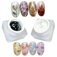 YJMyujimi Nagellackskulpturgel 5g svart och vit färg klar stroke non wipe chrome DIY hemma