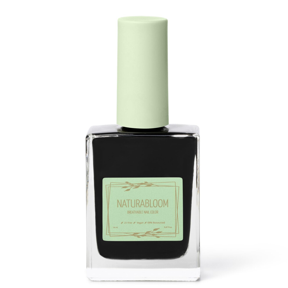 Naturabloom Dark/Coal Breathable Premium Long Lasting Nail Polish ( Coal) - Vegan & Toxin-Free