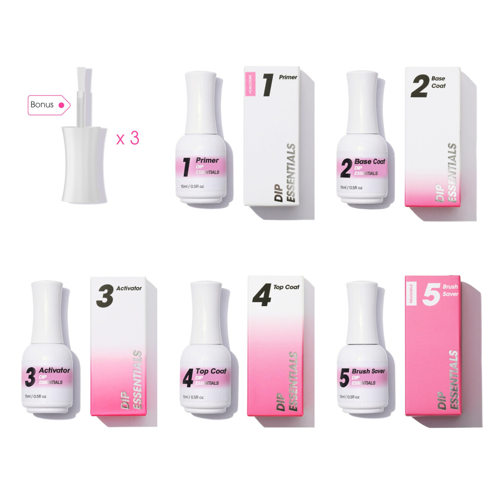 Nagaia Premuim Nail Dipping System, Dip Essential Liquid Set, All In One Dip Liquid Kit, Home & Salon Nail Dipping Manicure, Air Dry Dip Powder System
