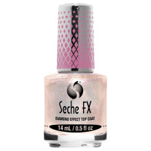 Seche FX Top Coat Effetto Diamante - Rosa, Topper Trasformante, Protezione Smalto Lunga Durata 0.5 fl. Oz