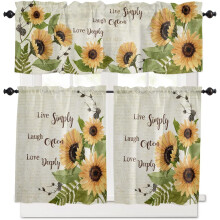 Farmhouse Kitchen Curtain Set – 3-Piece Tier & Valance