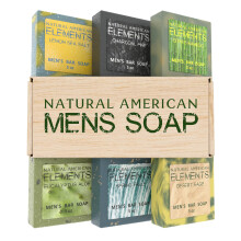 NATURAL AMERICAN Herren Bio-Seife, maskuline Düfte, 100% natürliche Seife für Männer - ätherische Öle, Bio-Sheabutter