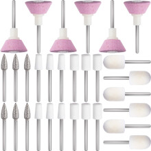 ANCIRS 30 Stuks Nagelvijl Vervangkoppen Set, Nagelboor Bits voor Salon Manicure