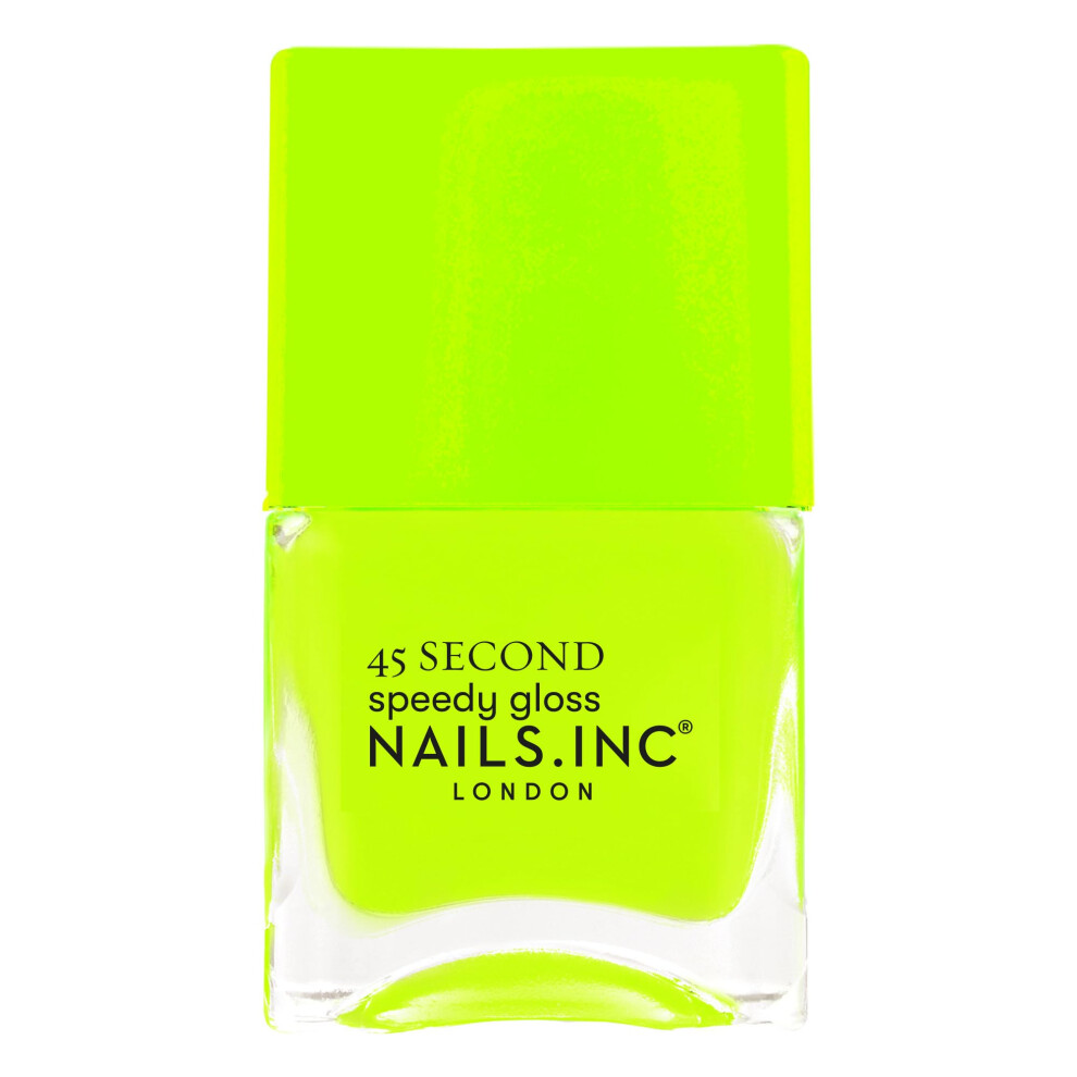 Nails Inc Green 45 Second Speedy Gloss, Daisy, Neon, Glossy, No Chip, Long Lasting, Quick Dry, Air Dry, Professional Manicures & Pedicures, Fingernai