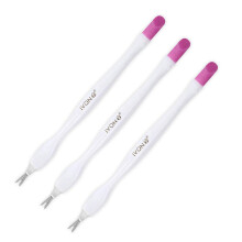 IVON 3er Set Nagelhaut Trimmer Schieber Entferner, Doppelend & Weißer Griff