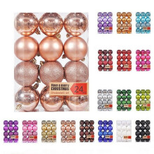 24pcs Rose Gold Christmas Tree Balls 6cm