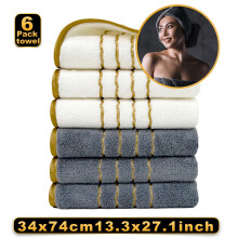 6-Piece Velvet Spun Bath Towel Set