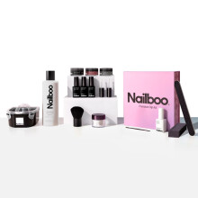 Nailboo Dip Powder Nail Kit - Includes 3 Custom Shades: Dark Dreams, Gala Gal, Wine Time, Gel Base Coat, Activator & Top Coat, Applicator Brush, Nail