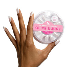 Olive & June Instant Mani Druk-Nagels | (Lijm) Medium, Ovaal 42 Nepnagels, 21 Maten | Niet-Toxisch, Duurzaam