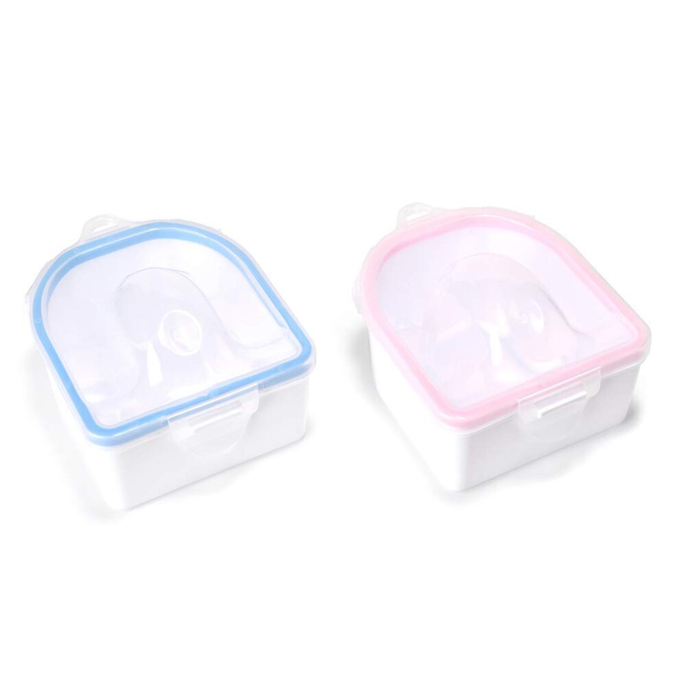 Rolabling 2 Pcs Nail Soaking Bowl Nail Soak Off Bowl Acrylic Nail Remover Tool Acetone Nail Polish Remover Bowl Nail Soaker Tray Manicure Tool