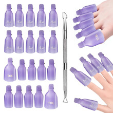 Makartt Nagelclips voor het Verwijderen van Gel Nagellak, met Dubbelzijdige Metalen Huidduwer, 20 Stuks