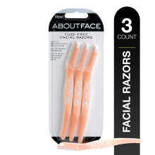Rasoirs Faciaux Fuzz-Free About Face - 3 Outils Beauté pour Épilation, Idéal pour Raser, Exfolier, Dermaplaning