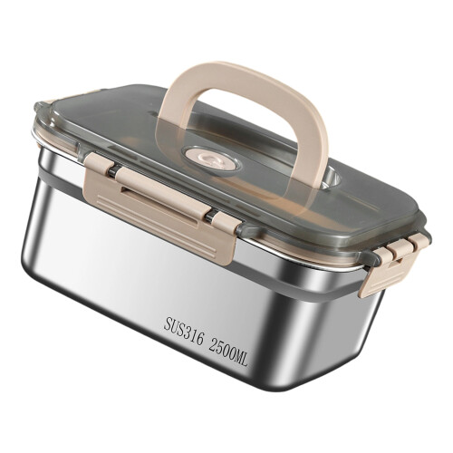 Boîte à lunch polyvalente en acier inoxydable avec-2500ml