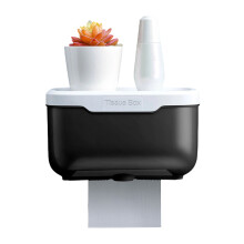 Space Saving Bathroom Toilet Paper Holder Waterproof-Black 2