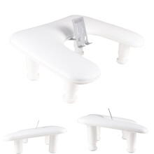 Supporto per Manicure con Porta Telefono Rotante per Tecnici delle Unghie, Supporto U Regolabile in PU (Bianco)