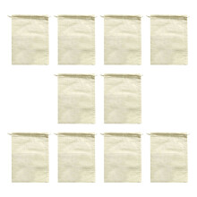 Pochettes de rangement en coton naturel, 10 pièces, pour la-S