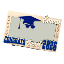 Boîte à cartes de remise de diplôme en-lunettes de soleil bleues
