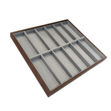 Vitrine en bois élégante de lunettes avec la doublure-12 Payer
