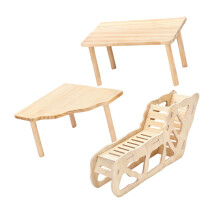 Natural Untreated Wood Small Animal-Tunnel threepiece s