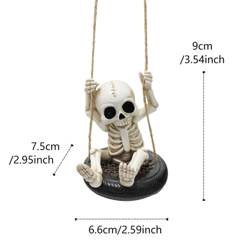 White Skeleton-on-Tire Hanging Decor 2