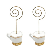 Support de nom de Table de tasse à thé en feuille d'or,-tasse