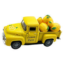 Retro Metal Truck Decors with Mini Fake Lemon for Living-Yellow