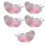Plastic roze vlindertaartcontainers set van 5 voor-B 1