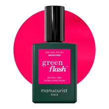 Manucurist Green Flash LED Fluorescent Pink Gel Nagellack - Vegansk, 12-Free, Växtbaserad - Stärker och Skyddar Naglar