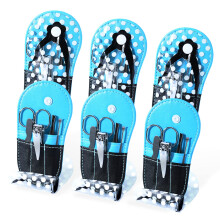 Spove Polka Dot Flip Flop Manicure Sets 6-delige Set Persoonlijke Verzorging Blauw