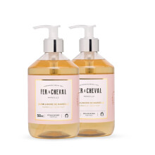 Fer Cheval Marseille Flytande Tvål Rosblad - Fuktgivande Handtvål med Argan & Kokosolja, Inga SLS/Parabener, 2-Pack, 500 ml/16.9 fl oz