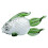 Artistic Glass Fish Statue Display Decoration-Green Grass 1