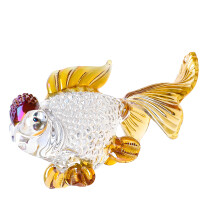 Kleurrijke kristallen karper vis mini beeldje decoratie-Gouden