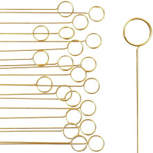 Metal Floral Card Holder Picks – Gold, 40 pcs, 30 cm