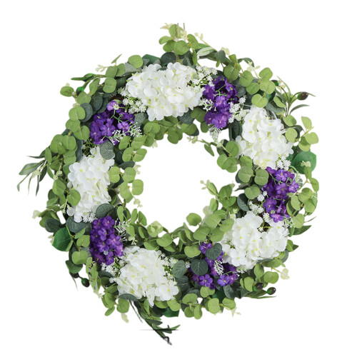 Artificial Violets Wreath For Door Decors Spring Home Decoration