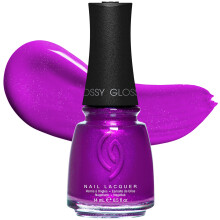 China Glaze CG Nagellack Sommarregn - Vivid Lila Nagellack, Snabbtorkande, Flisresistent, Glittrande Glossig 0.5 fl oz