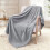 Waffle Jacquard Throw Blanket 50x70 in Light Grey 1