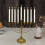 Gold Iron Multi-Head Hanukkah Candle Holder 1