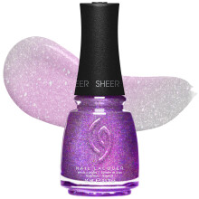 China Glaze CG Nagellack Don't Mesh with Me - Transparent Lila Nagellack Snabbtorkande, Chippmotståndig, 0.5 fl oz